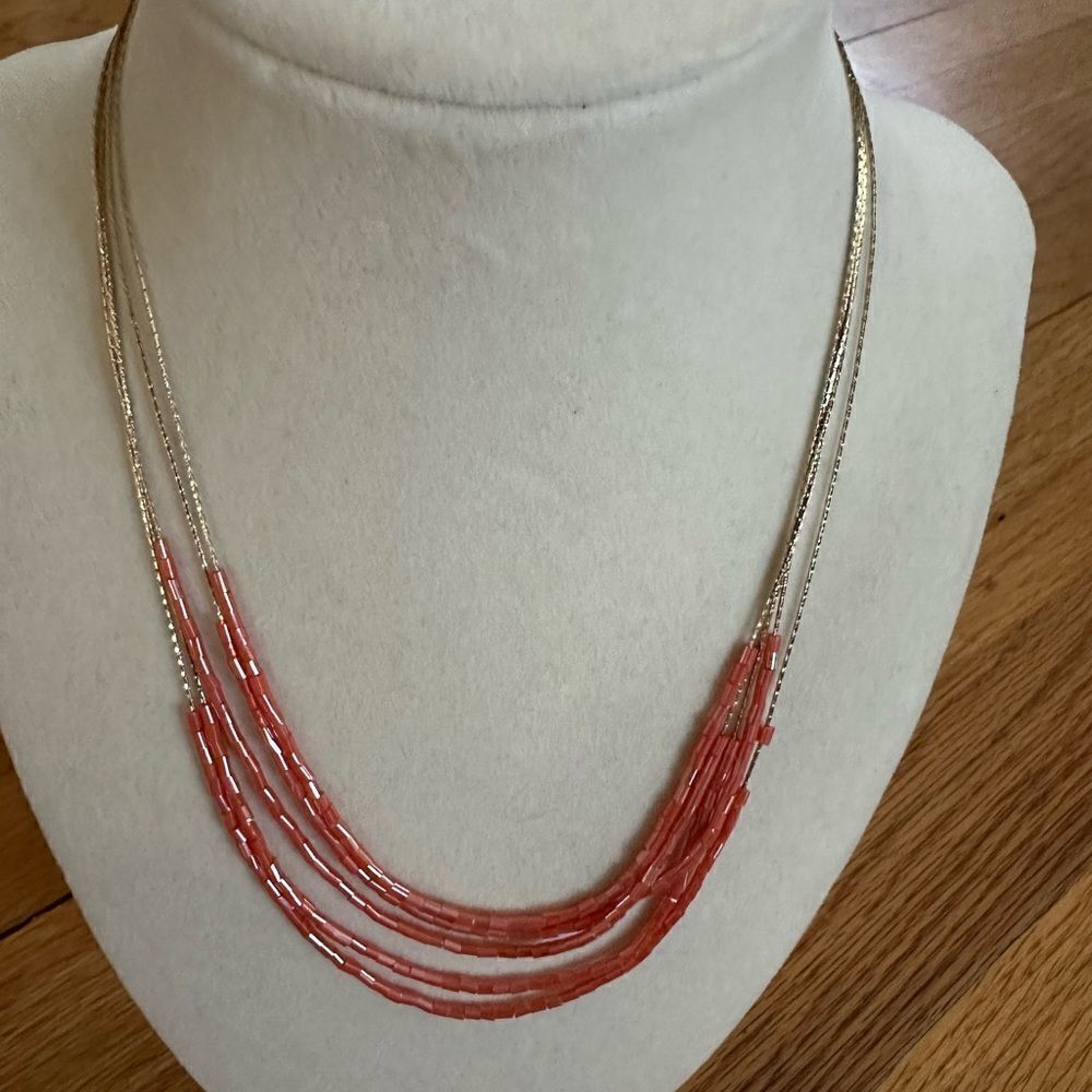 Gold sparkly beaded layered necklace